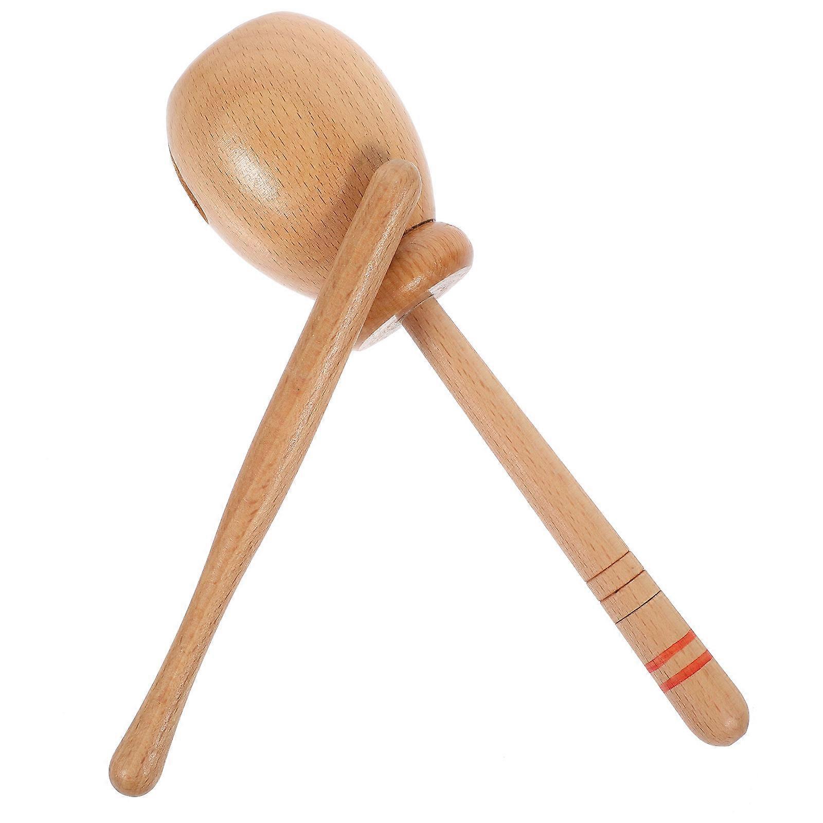 Wooden Percussion Toy Set for Playing Use Brown Color 1 Set Lightweight and Durable 7.8 Inches