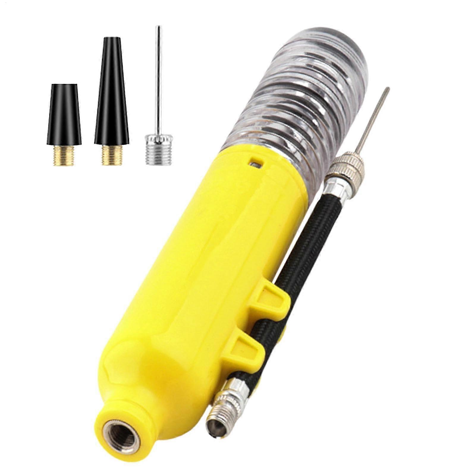 Sports Ball Air Pump for Volleyball, Basketball, Football - High Pressure Portable Hand Pump in Yellow, User-Friendly Design