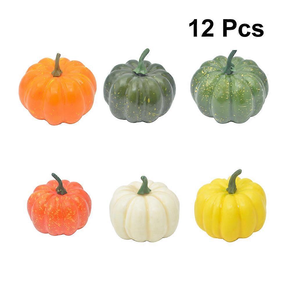 Colorfast 12 قطعة من اليقطين الزائف الجدول المركزي الديكورات لون متنوع مثالي لدعائم الهالوين وأنشطة رياض الأطفال