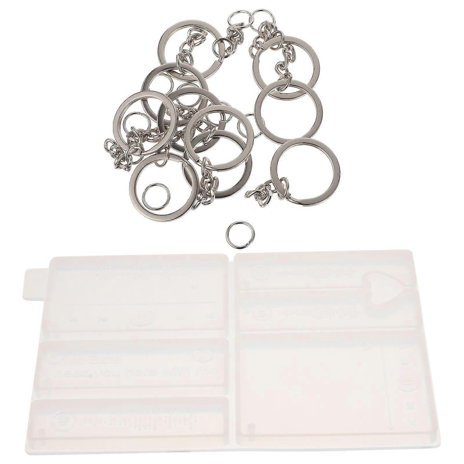 Resin Keychain Moulds Set Of Creative Key Chain Molds For Gift Making And DIY Activities In White Silicone Material