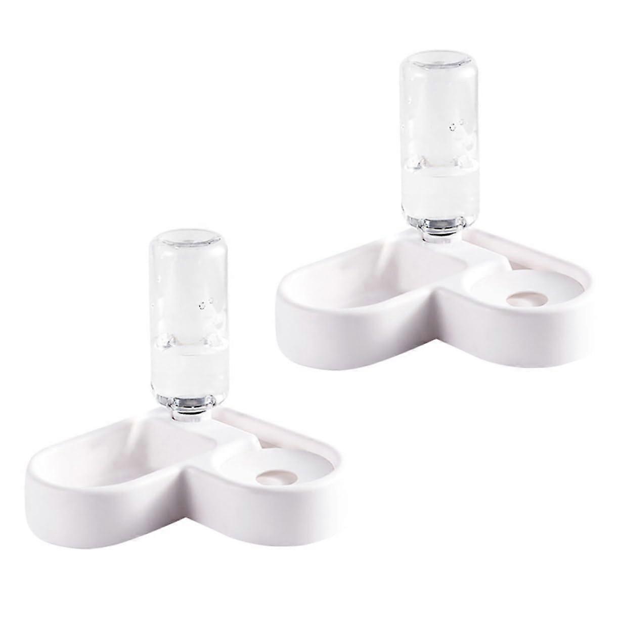 Pet Food Dispenser Set with Bowls and Automatic Water Fountain for Small to Medium Dogs and Cats, Easy to Clean, Non-Slip Design