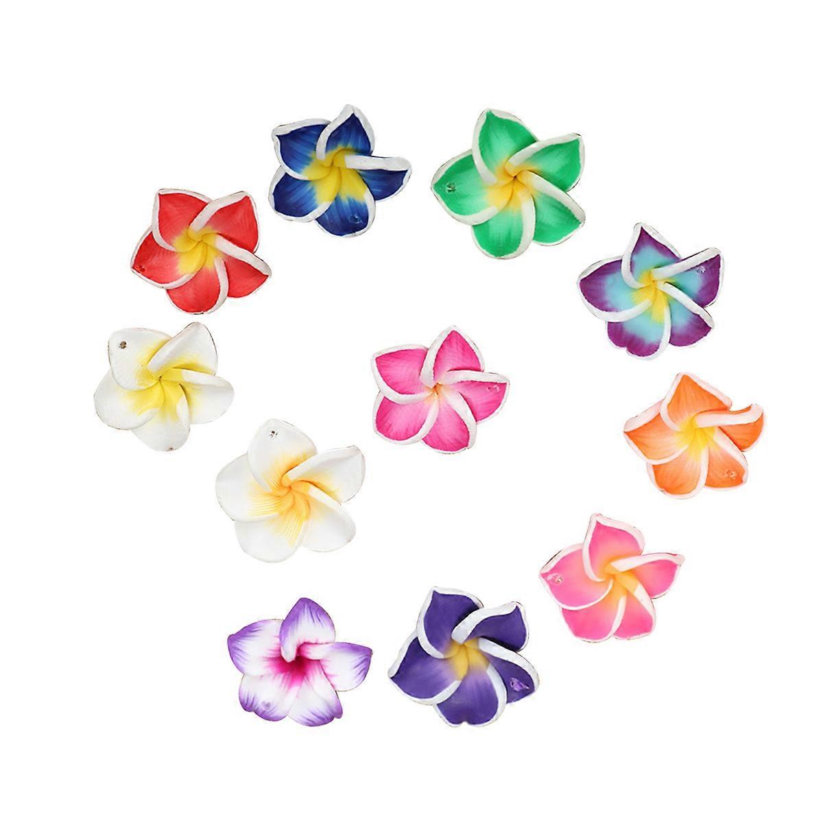 מגוון צבעים פולימר חימר פלומריה פרח קליפים עבור DIY חרוזים טלפון נרתיק תפאורה ואביזרים 50 יחידות