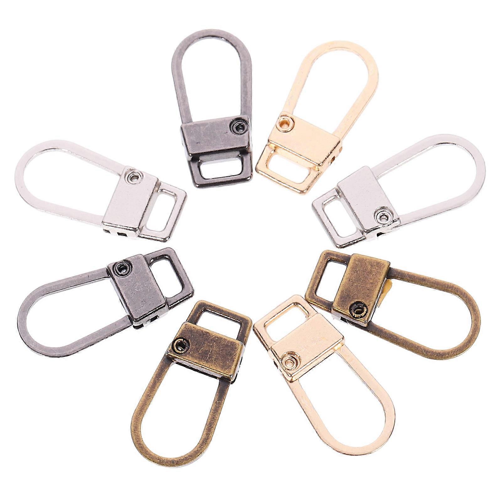 Zipper Replacement Accessories 8Pcs DIY Zipper Pull Clothes Replacement Heads Assorted Color Durable Easy Installation