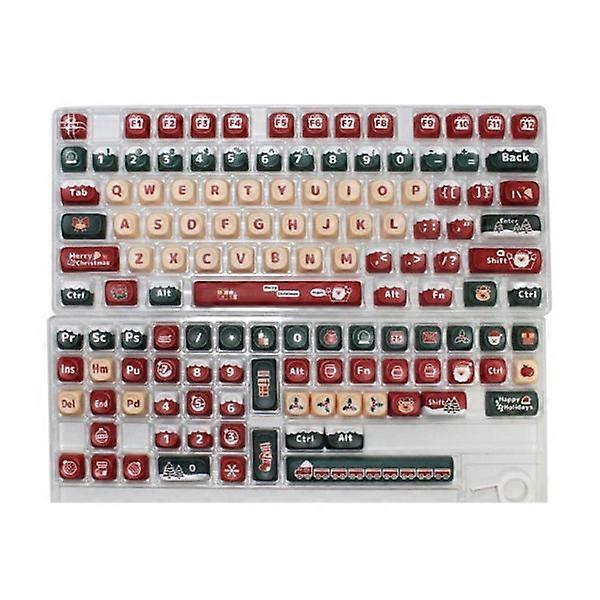 Whole 130 Keys Christmas Theme Keycaps, MOA Profile PBT Keycap, Keycaps