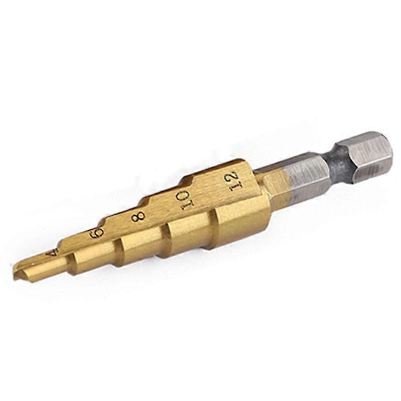 1Pcs HSS Metric 1/4 Titanium Coated Hexagonal Shank Step Drill Bit Smoother Drill Bit Set Bulk Pack Kerf