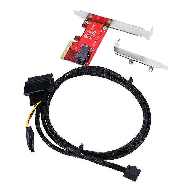 Pcie 4X Adapter Card NVME Adapter Card U.2 to PCI-E 3.0 X4 for 2.5 Inch Nvme SSD with SFF-8643 to U.2 Cable for Mining