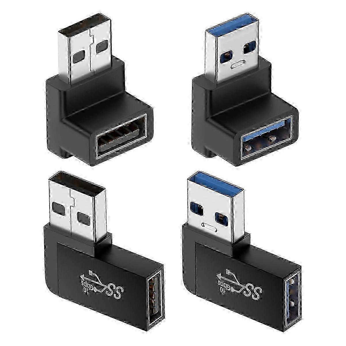 Sada 4 USB 3.0 adaptérů, vertikální nahoru a dolů, horizontální levý a pravý úhel, USB samec-samice