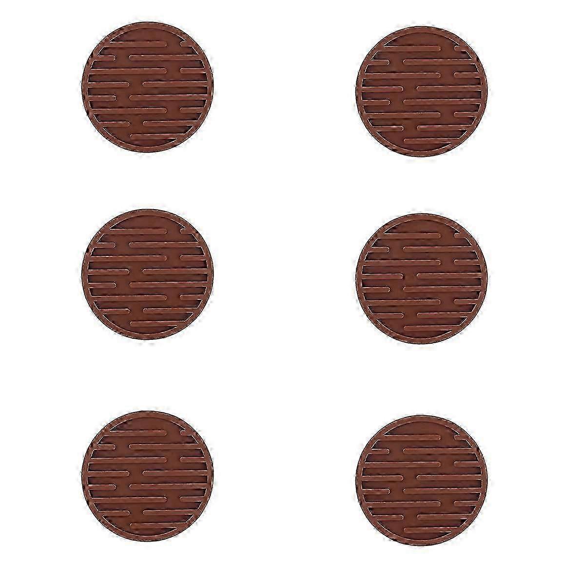 Silicone Coasters Set of 6 - Non-Slip, Absorbent for Bars & Wooden Tables
