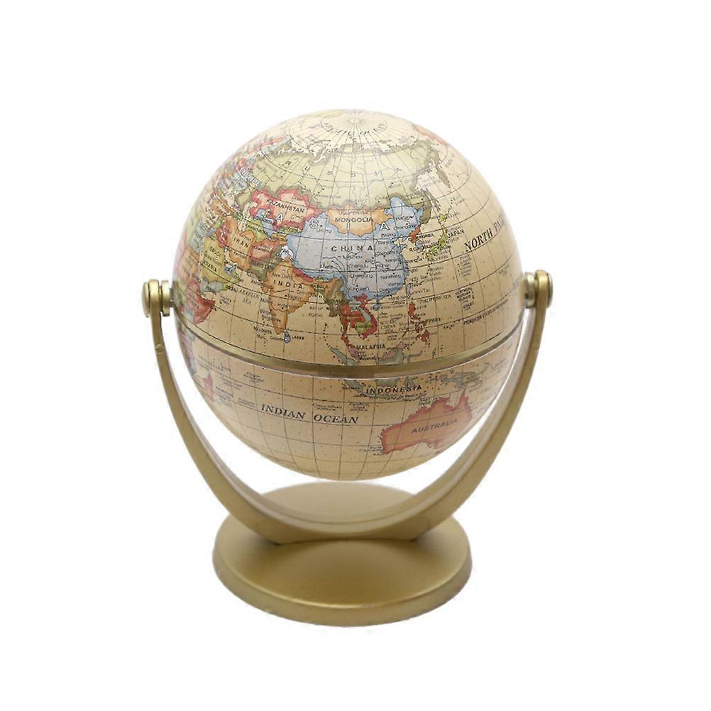 Golden World Globe with Stand for Educational Use Made of Plastic 1pc