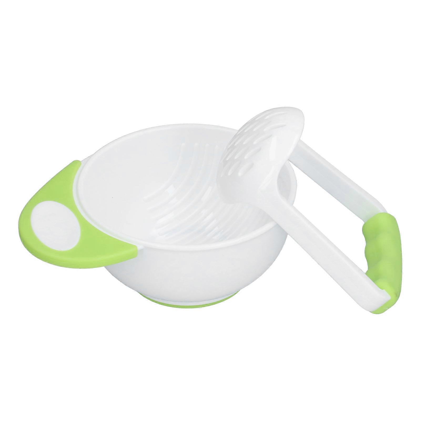 Baby Food Masher Bowl Set Non Slip Long Bowl Handle Fruit Vegetable Puree Mash Bowl with Grinding Rod