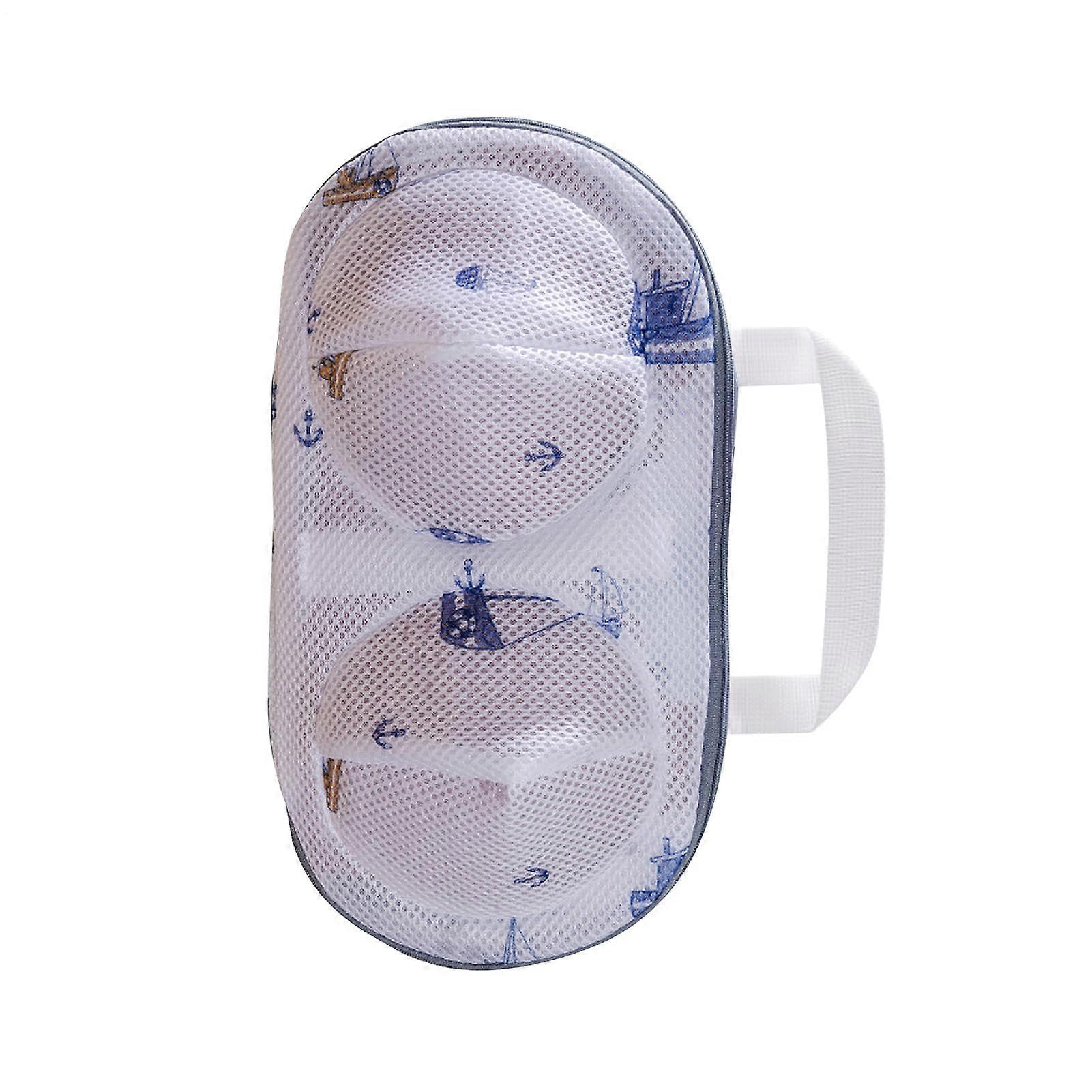 Bra Laundry Bag For Washing Machine Blue Zip Closure Delicates Protector Underwear Bag