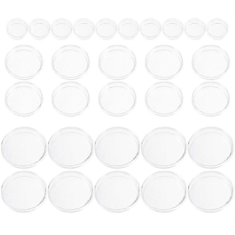 30 قطعة بلاستيك بتري طبق شفاف أطباق بتري ثقافة طبق بتري مع أغطية