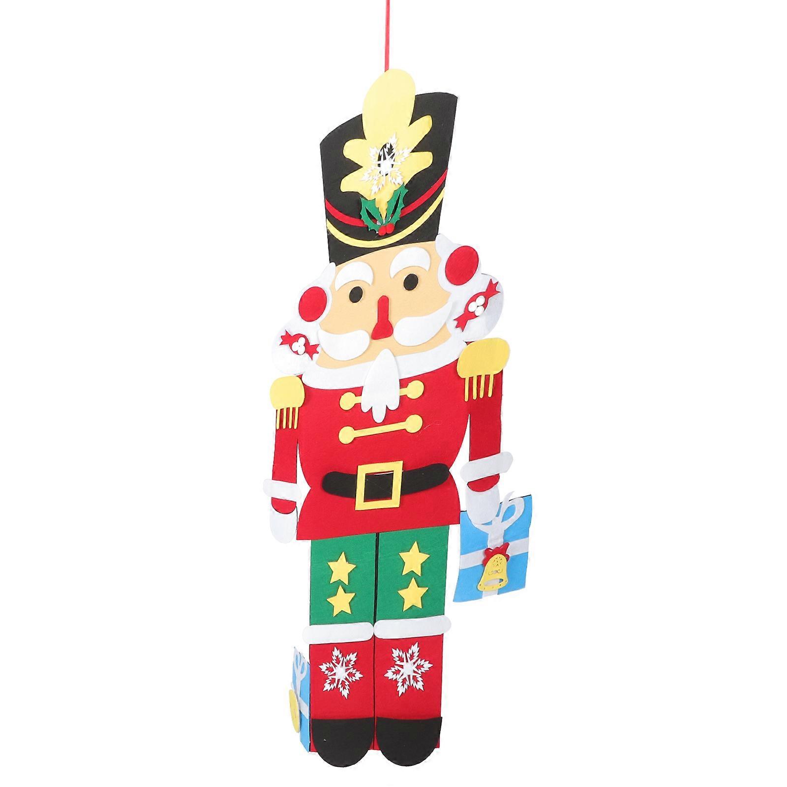 Felt Nutcracker Statue Decorative 1 Set Christmas Shape Christmas Tree Ornaments For Children