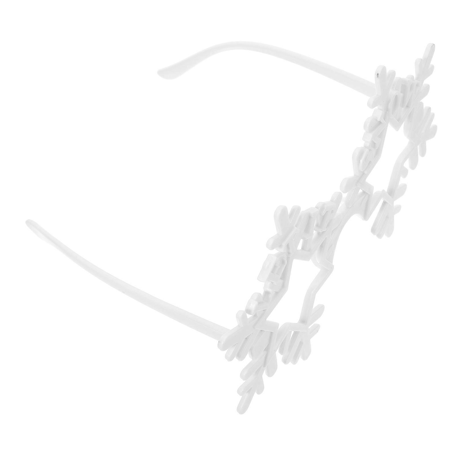 Snowflake Party Glasses for Decor White ABS Material Unique Photo Prop and Fashion Accessory 1 Pair