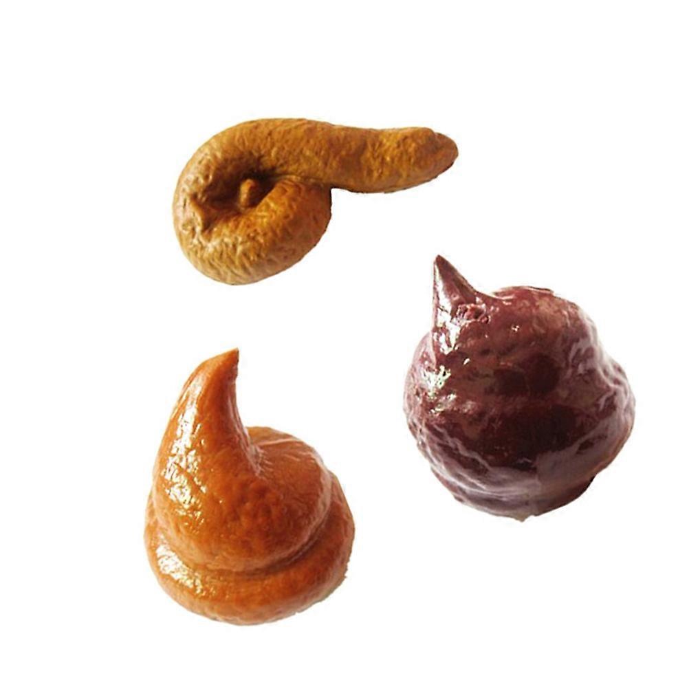 Realistic Poo Shaped Toy For Kids Perfect For Halloween Trick Pranks With Assorted Color 3 Pcs