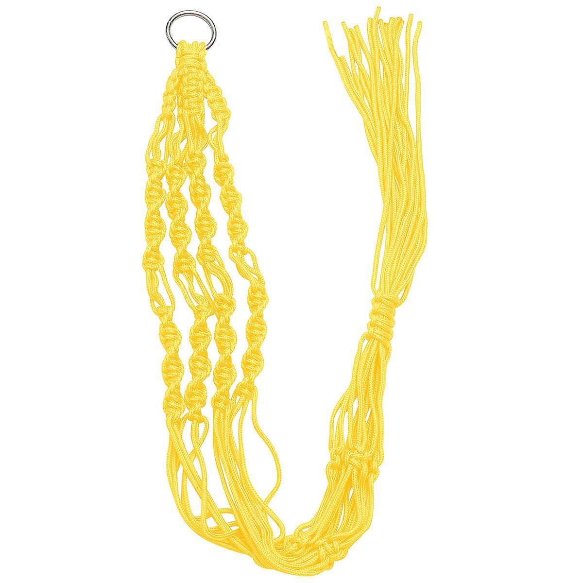 Yellow Cotton Hanging Planter Basket Net for Decoration Use Fits Balcony Gardens Saves Space 1PC