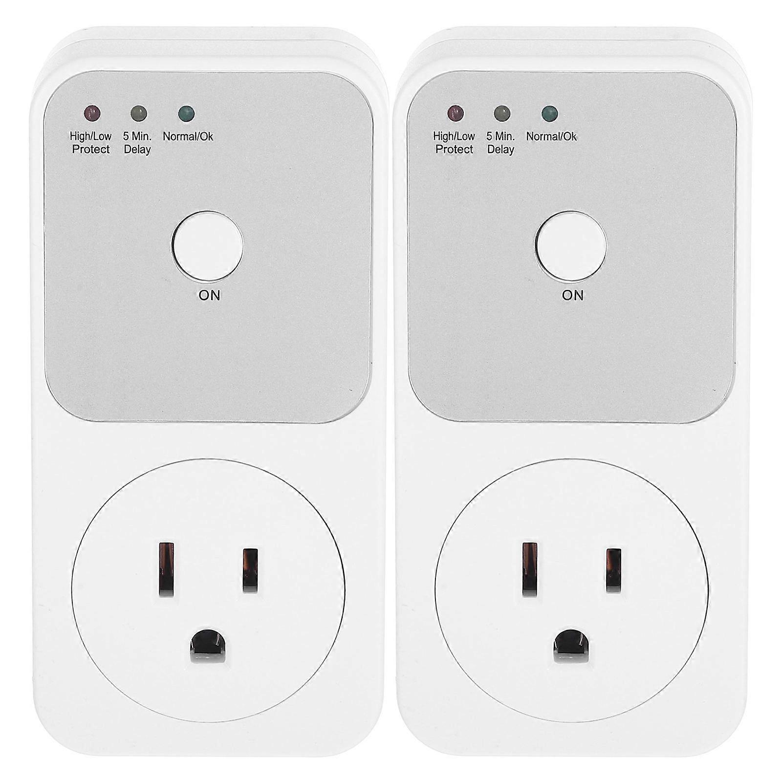 Multidevice Voltage Protector for Refrigerators and Kitchen Appliances ABS Durable Power Protection Adapter Multi 2pcs