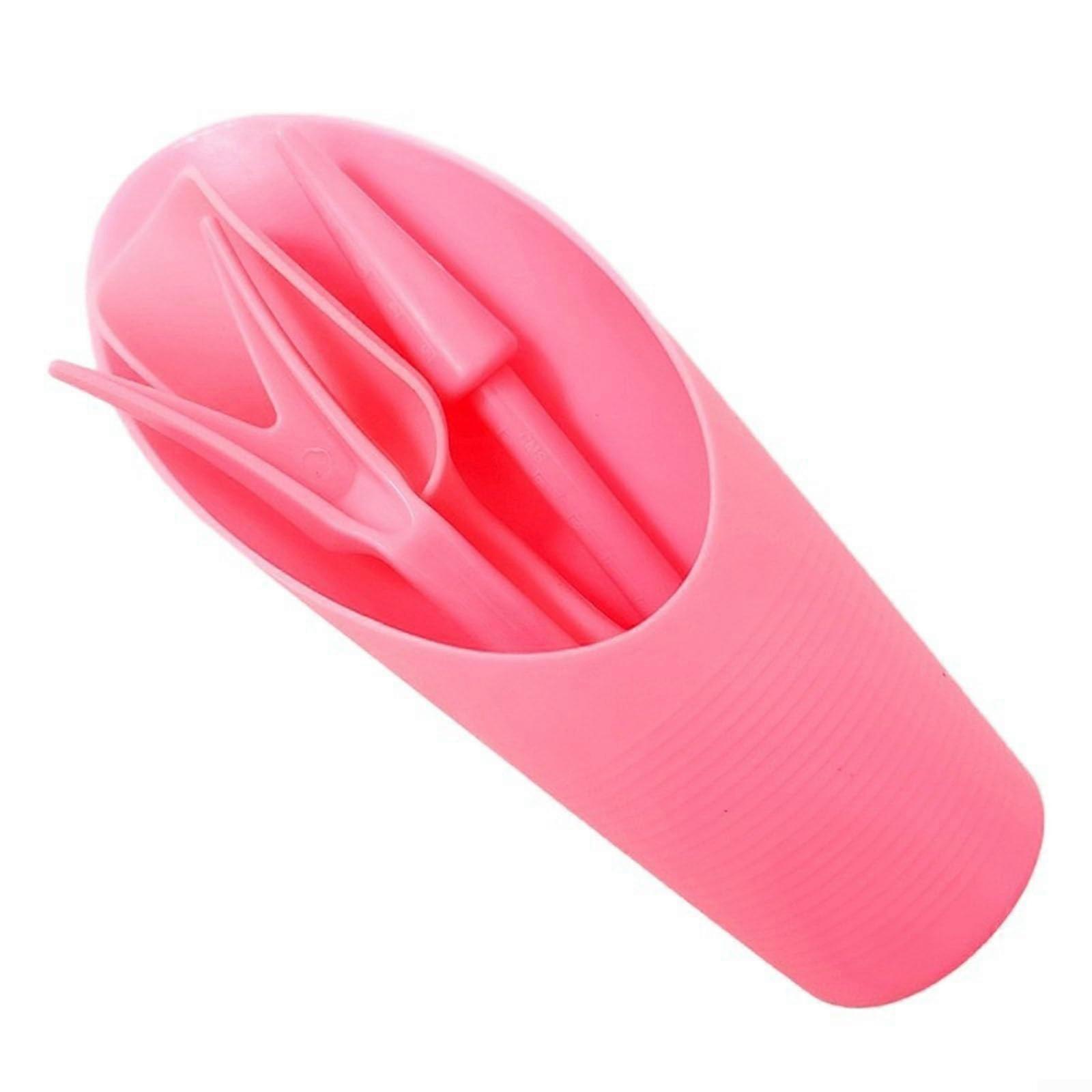 Garden transplanting set with spoon, shovel, and fork for various planting needs (Pink) rose