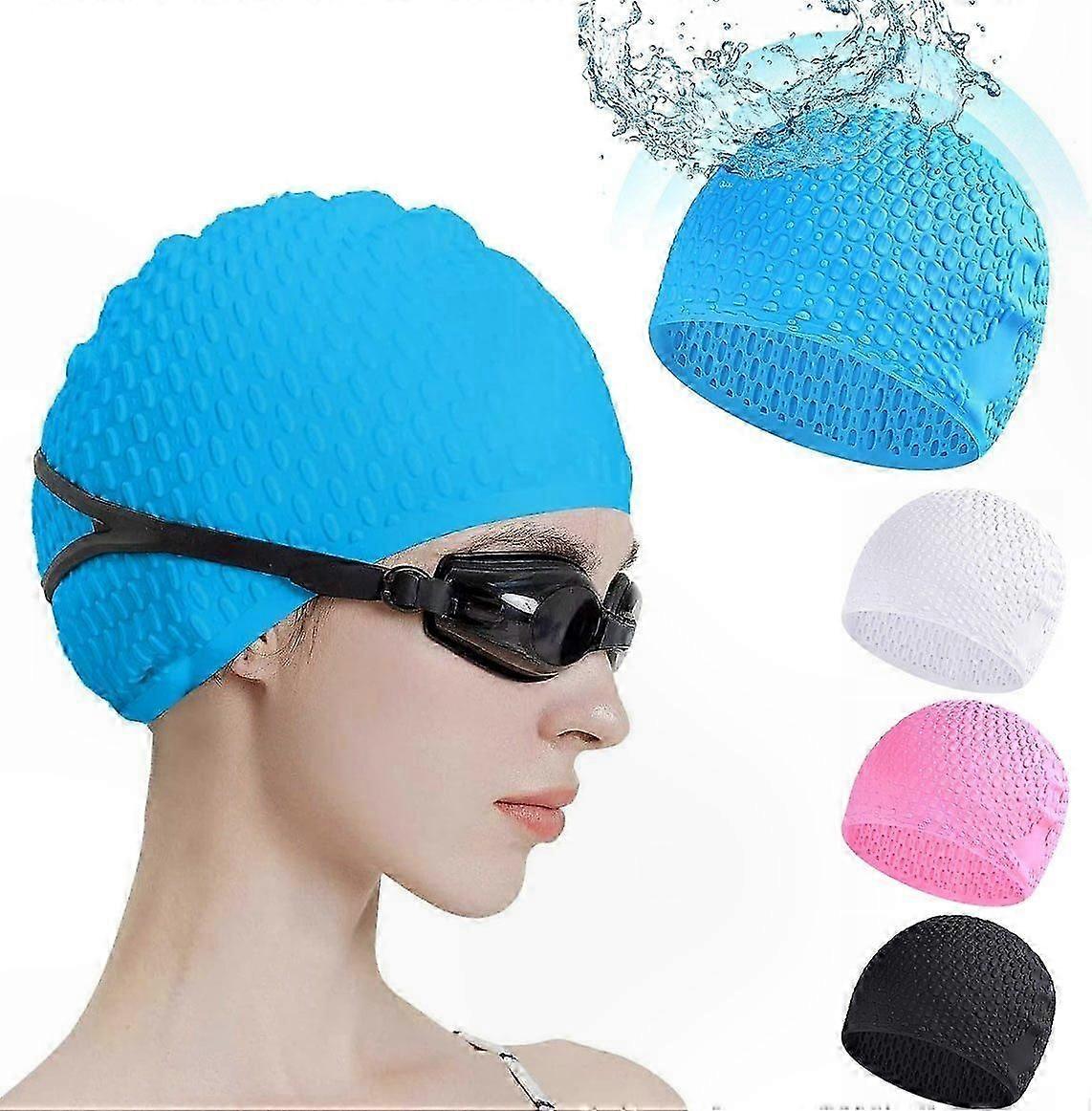 Waterproof Silicone Swim Cap for Training, Durable and Stretchy with Comfortable Fit