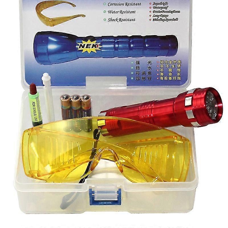 1 Set Car Leak Detector Air Conditioning A / C System Leak Test Kit LED Flashlight