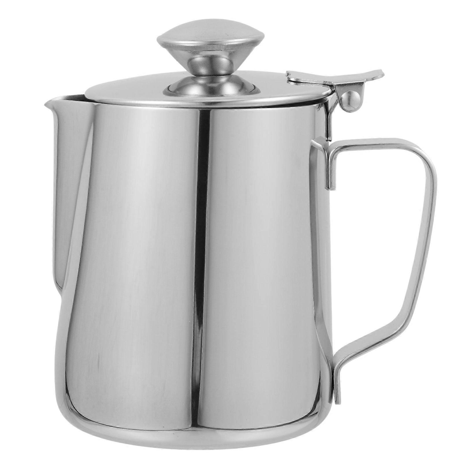 1 Pc 350 ML Thickened Milk Cup Durable Dust-proof Mocha Cup with Lid (Silver)