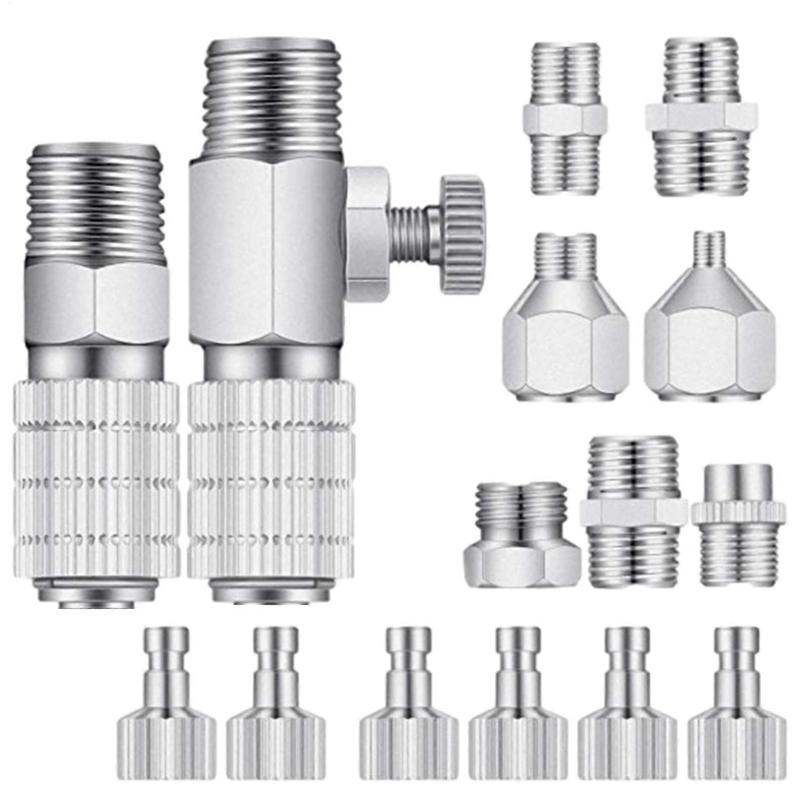 Airbrush Adapter Set – 15 Pieces 1/8 Connectors QuickConnect Set