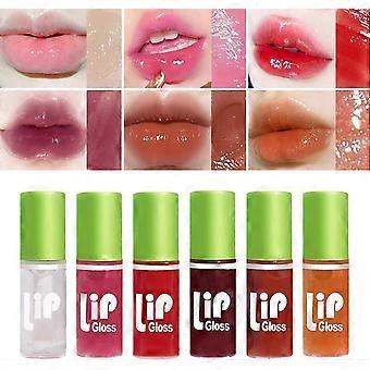 6 Colors Mini Lip Oil Lip Gloss,Big Brush Head Hydrating Lip Glow Oil, Shiny Transparent Lip Gloss P