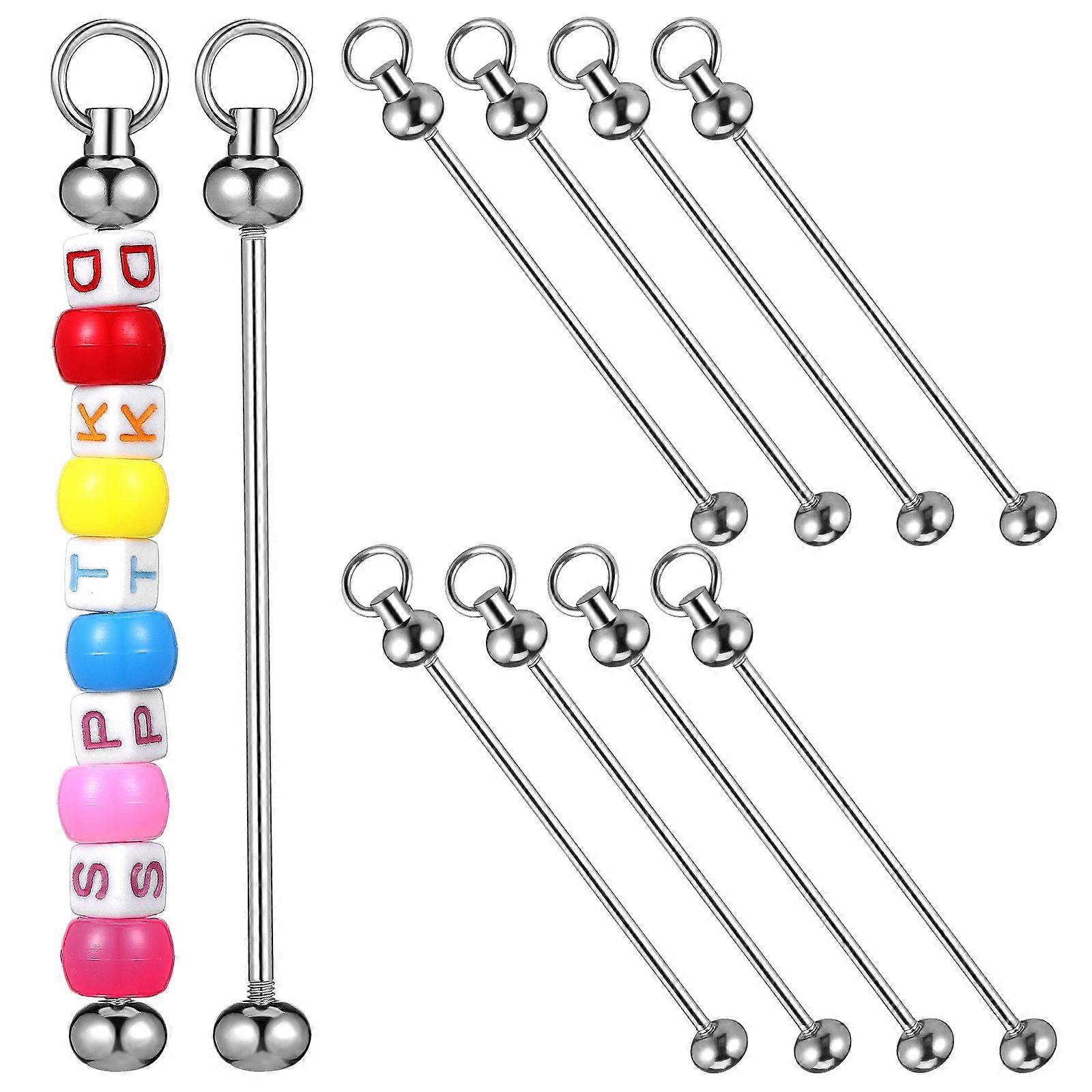 10 Pcs Beadable Keychains Beaded Keychain Blanks Keychain Bars Keychain Making Supplies For Crafts Pendants Making