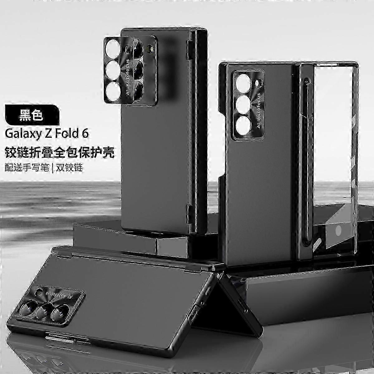 For Galaxy Z Fold 6 Case with S Pen Holder, Built-in Screen Protector, Hard PC Full Protection Phone cover for Samsung Galaxy Z Fold6