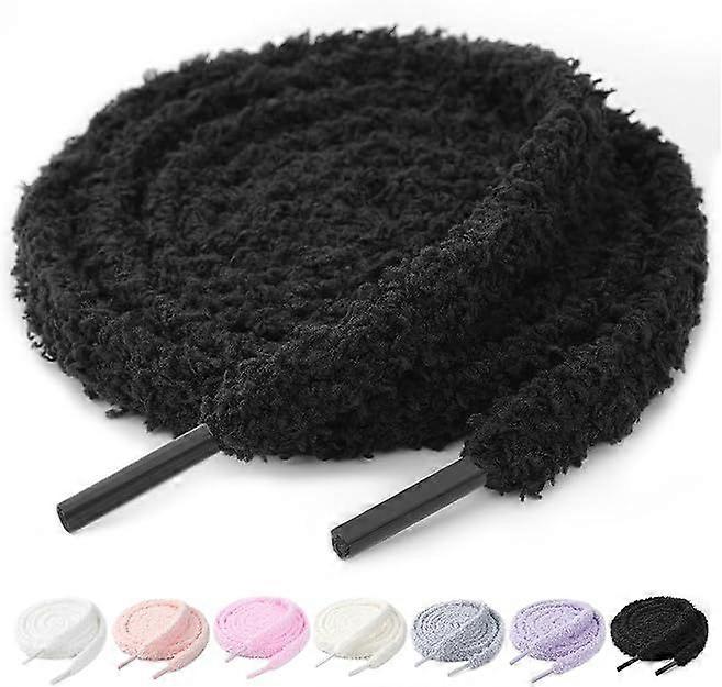 2 Pairs of Flat Fleece Sneaker Laces 10mm Thick Laces for Girls Casual Shoes