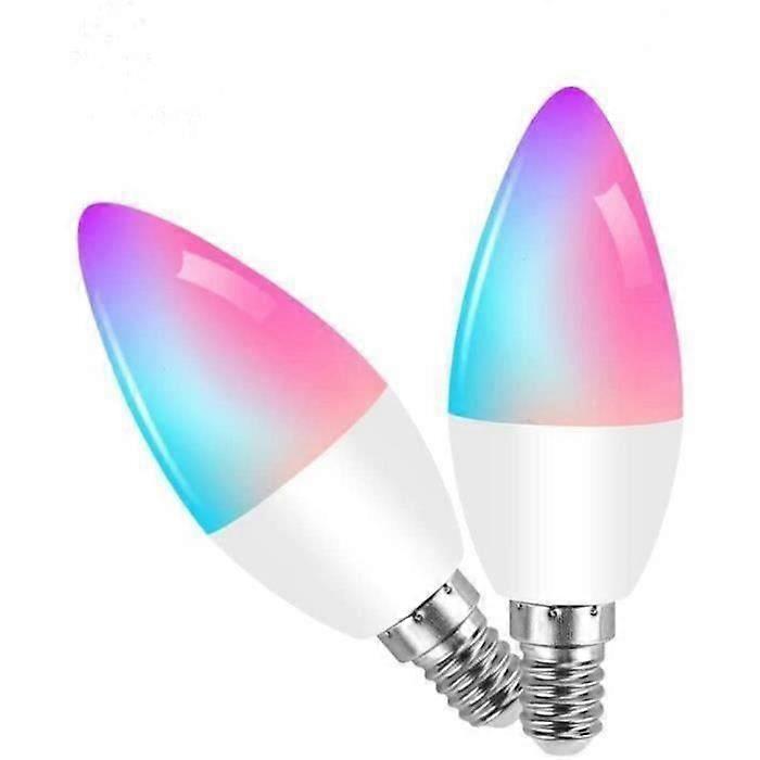 LY22530-Wolka 2 Pack Smart LED Bulb WiFi Smart Connected Bulb Multicolor RGB E14 4.5W 320LM Smartphone Control D