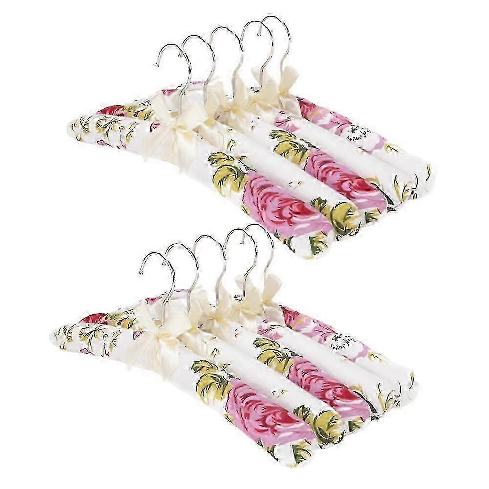 10pcs/5pcs cabide acolchoado para mulheres - tecido de cetim com estofamento grosso