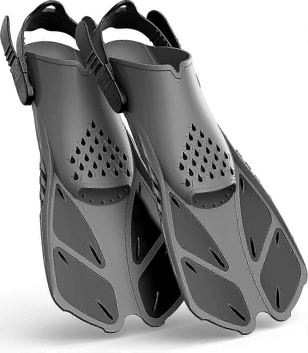 palmes de snorkeling boucle réglable talon ouvert palmes de natation travel fit palmes de natation courtes adaptées à la plongée en apnée plongée natation adulte hommes dames taille ml-xl