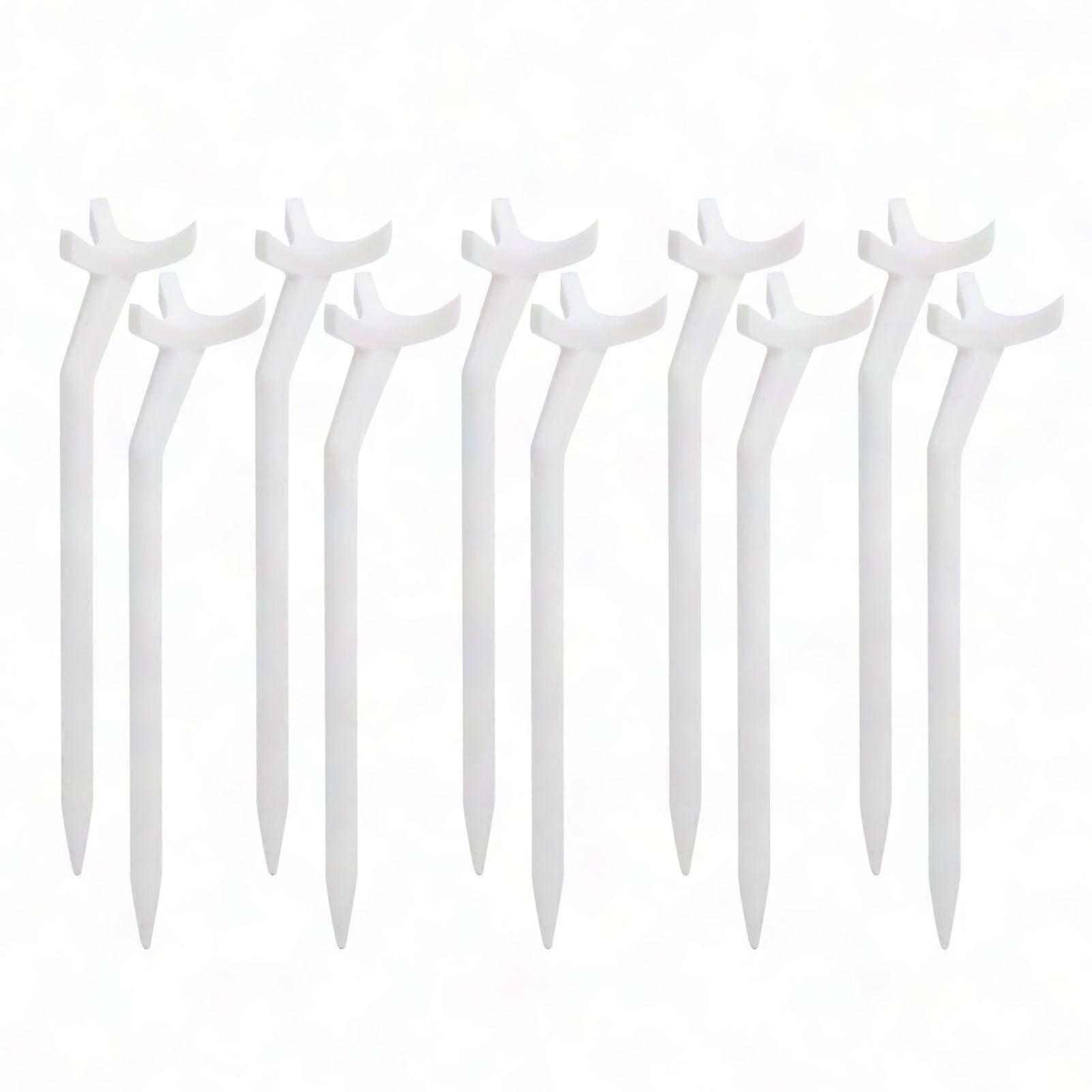 10pcs White Plastic Curved Golf Tees, Durable Lightweight Training Practice Accessories