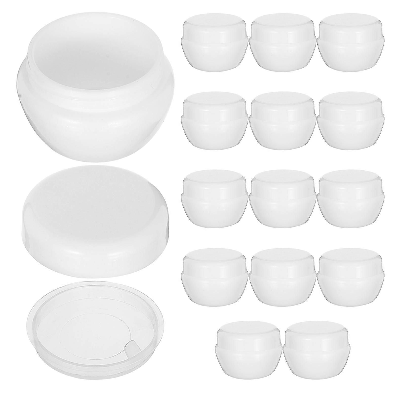 White Plastic Cosmetics Jars with Mushroom Shape for Travel Storage 20g