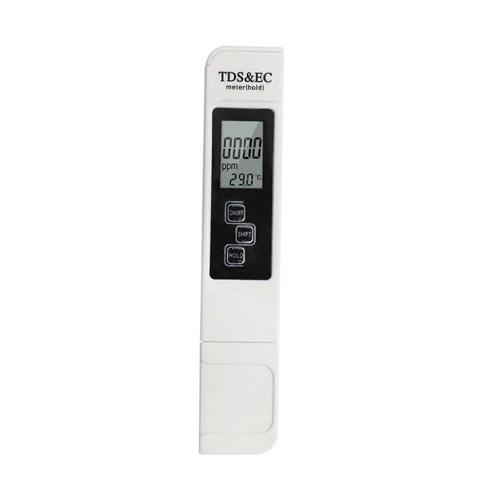 PH Tester Professional 3 In 1 Water PH Meter TDS EC Temperature Meter Digital LCD Pen White