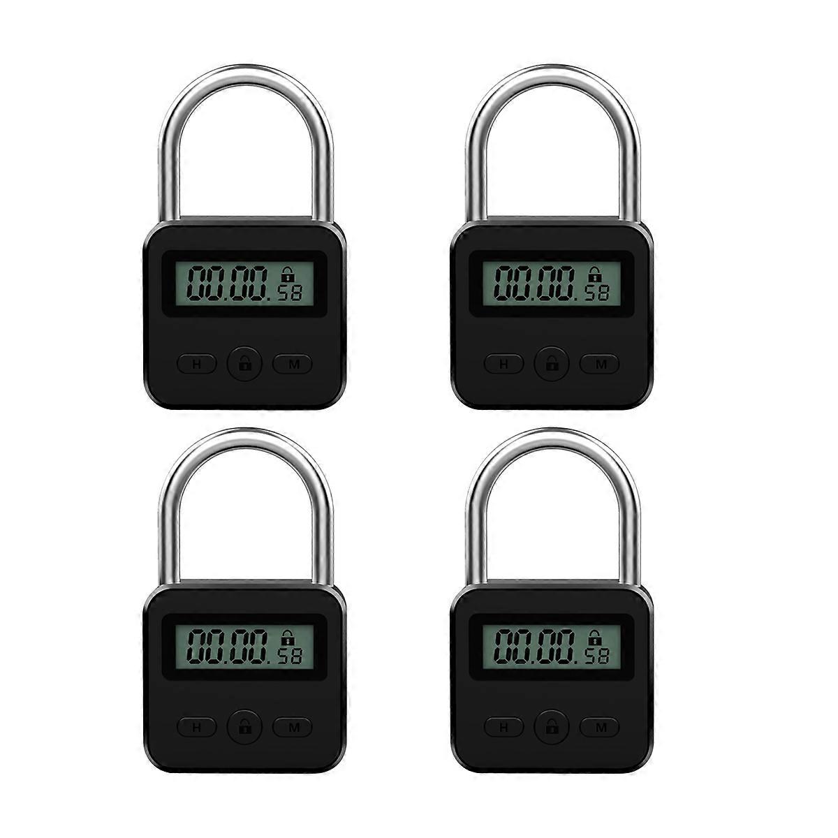 Timer elettronico multifunzione con display LCD e blocco in metallo, tempo massimo di 99 ore, ricaricabile tramite USB.