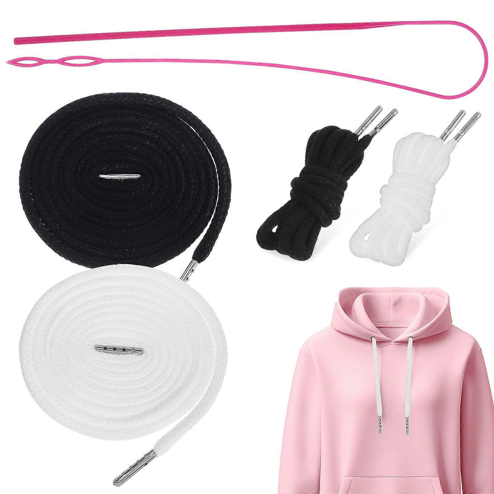 4 Pcs Hoodie Strings Drawstring Cord Hoodie Drawstring Replacement For Sweatpants With Drawstring Threader