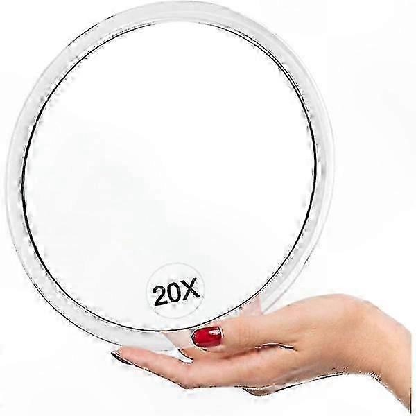 Large 20X Magnifying Suction Cup Mirror for Bathroom and Vanity Use, 16.2cm Makeup Mirror with Strong Suction Cups