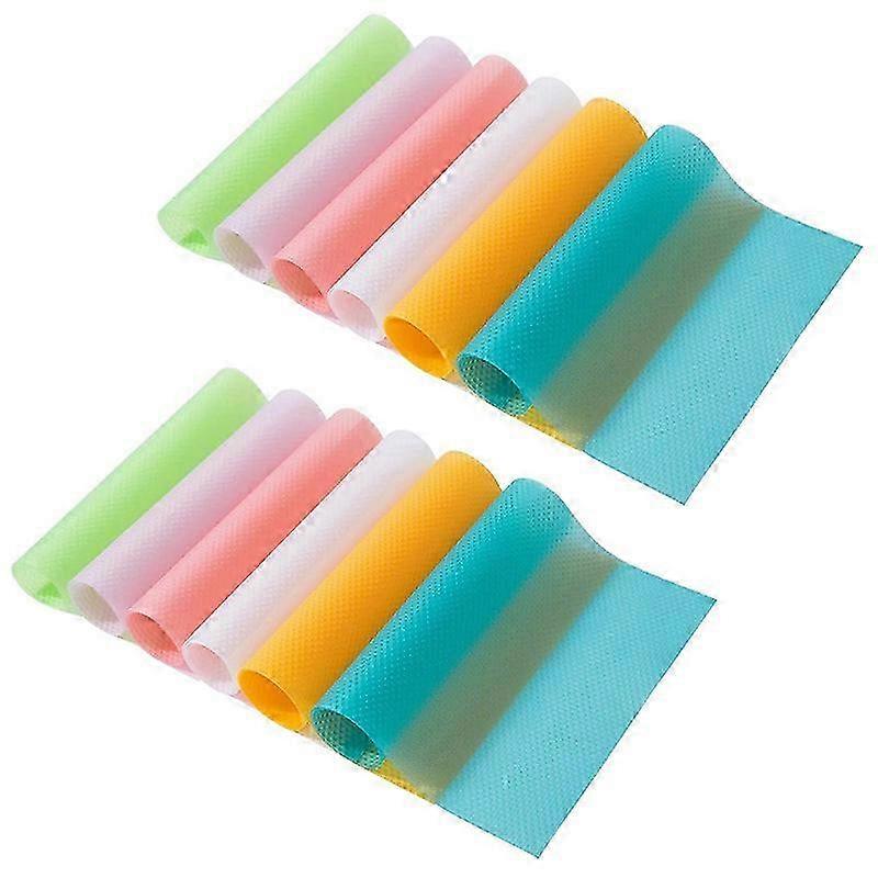 12 Pack Refrigerator Mats with Washable Liners: Fridge Pads for Easy Shelf Cleaning & Custom Cutting