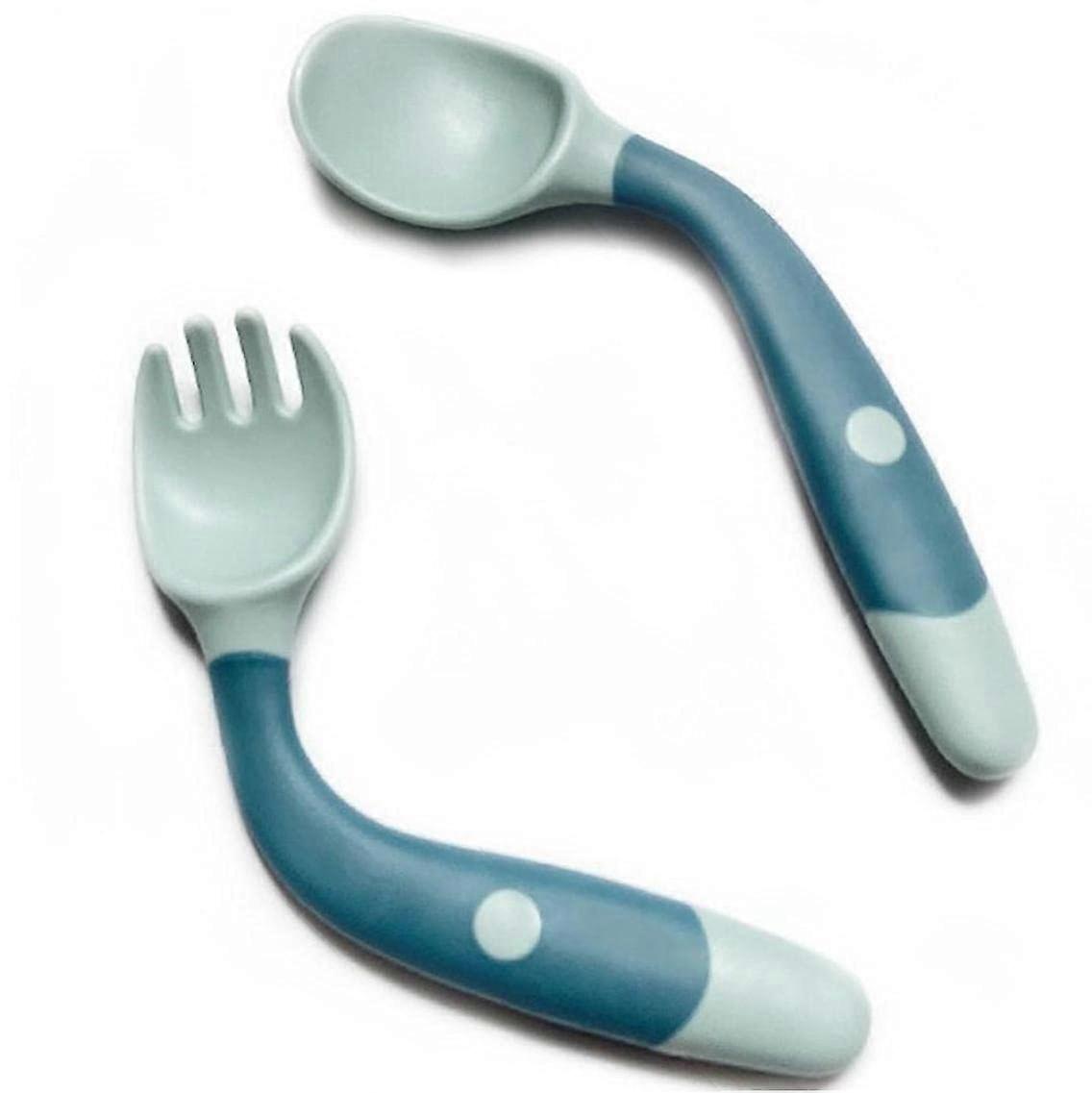 Silicone Spoon Baby Utensils Set for Toddlers, Soft Bendable Fork and Spoon, Infant Feeding Tableware, Non-Toxic Material