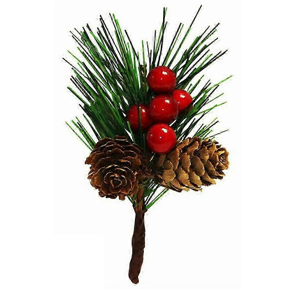 Pack of 12 Artificial Pine Picks Red Berries Pine Cones Christmas Wreath Accessories 2025