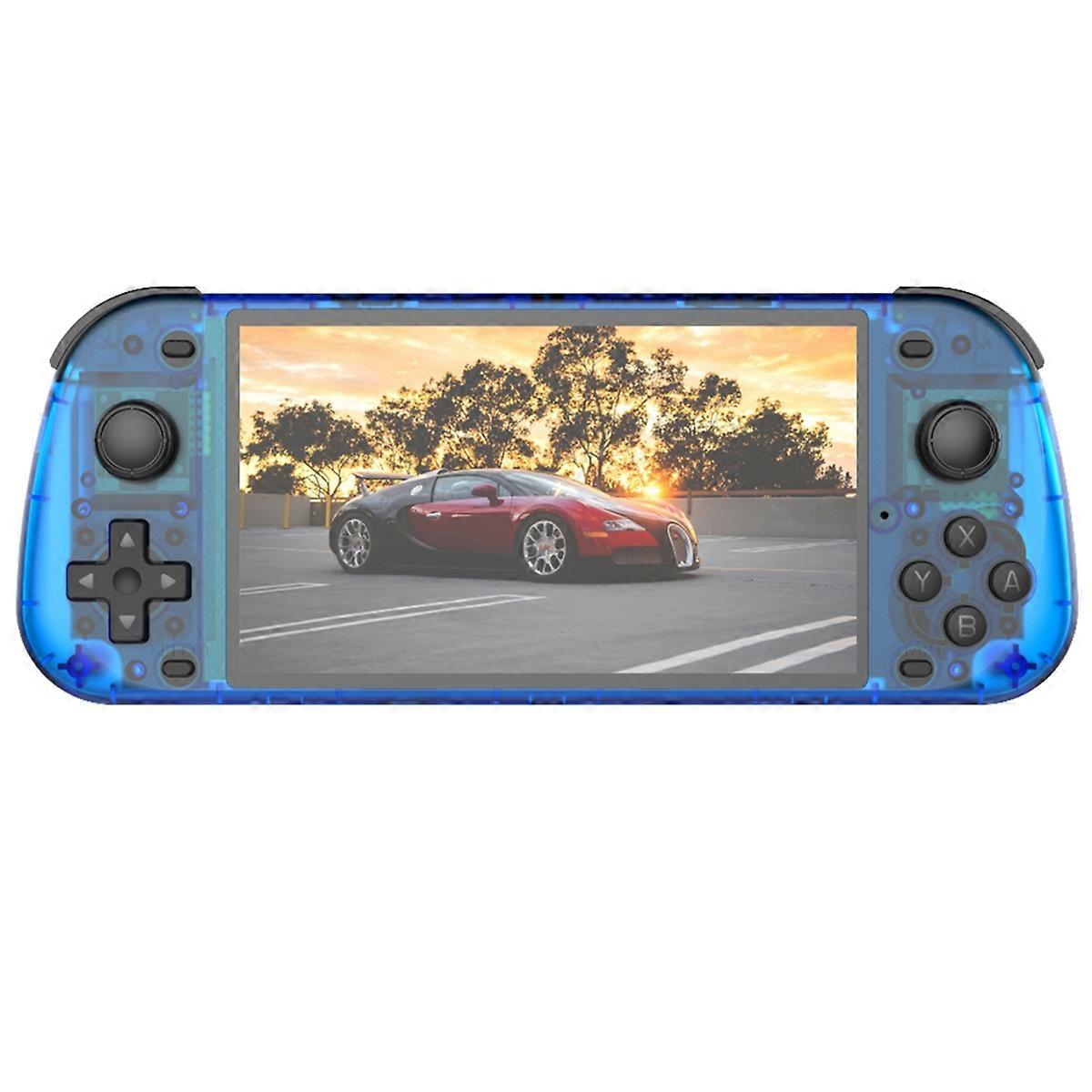 Console de jeu portable rétro R50S, système Linux 128 Go, écran IPS 5,1 pouces, double lecteur en ligne, bleu