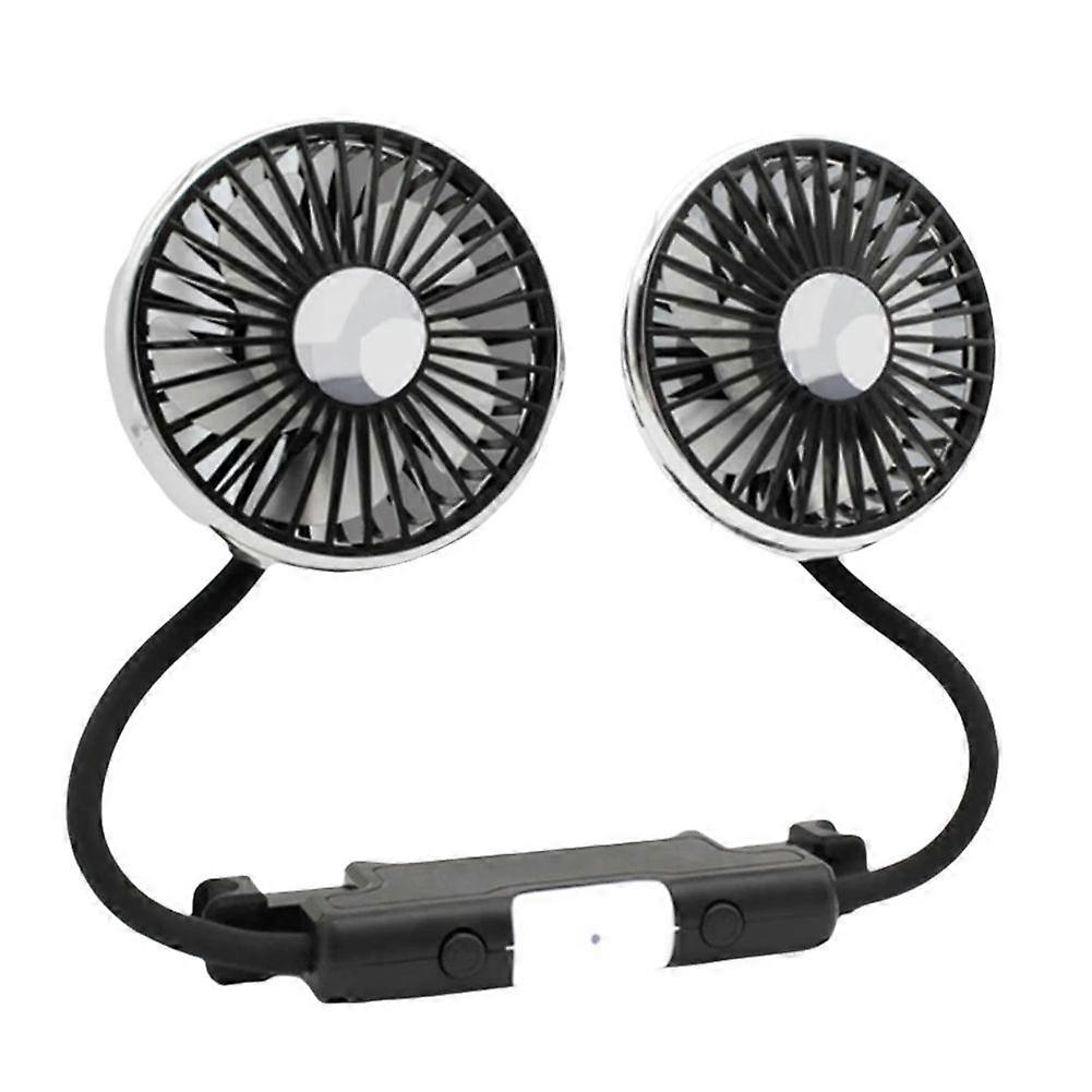 Regulowany wentylator samochodowy 360 z diodą LED Dwugłowicowy wentylator chłodzący USB