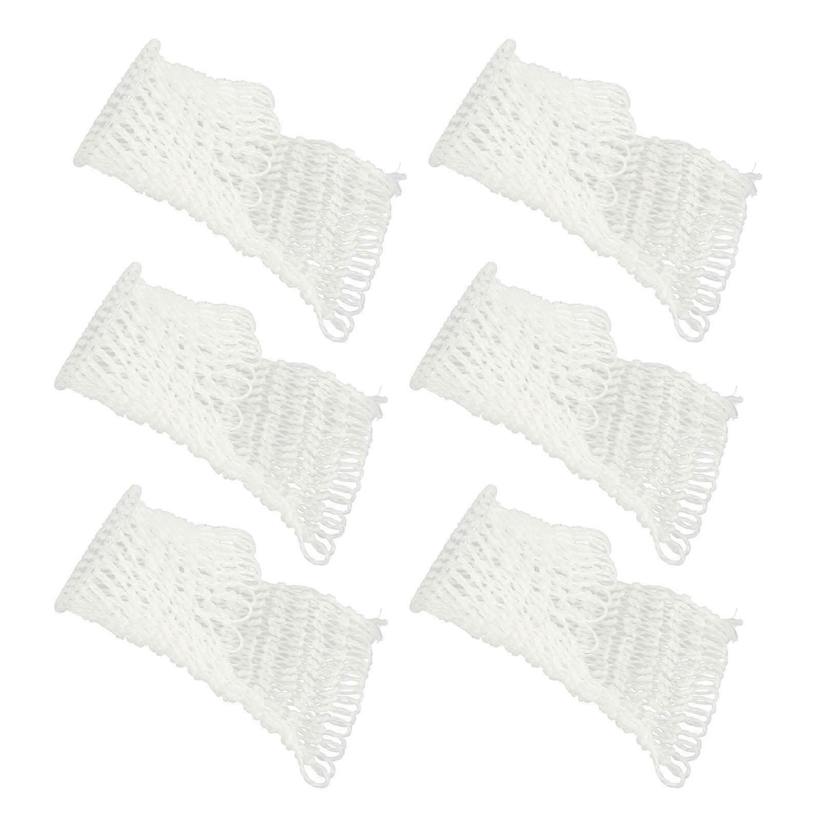 6Pcs White Nylon Pool Table Mesh Bags Bottomless Hollow Out
