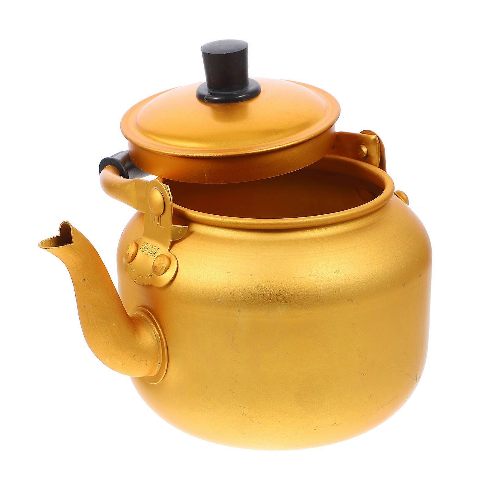 Bouilloire à thé en aluminium Récipient de stockage pour un usage domestique 2L jaune anti-fuite 1Pack