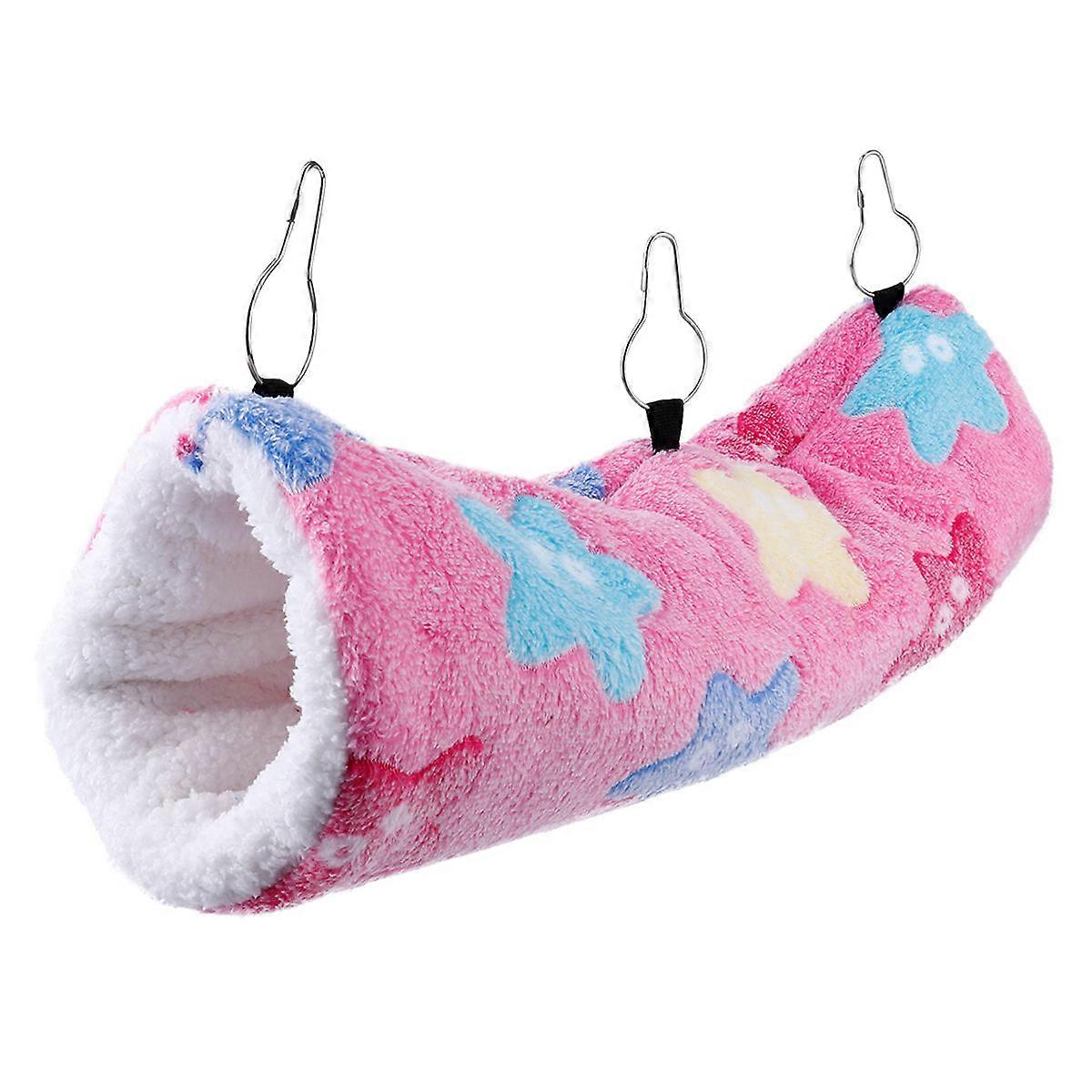 Indoor Pet Use Cozy Hammock For Small Animals Like Hamsters Pink Color Warm Hideout Featuring Sturdy Rope 1Pcs