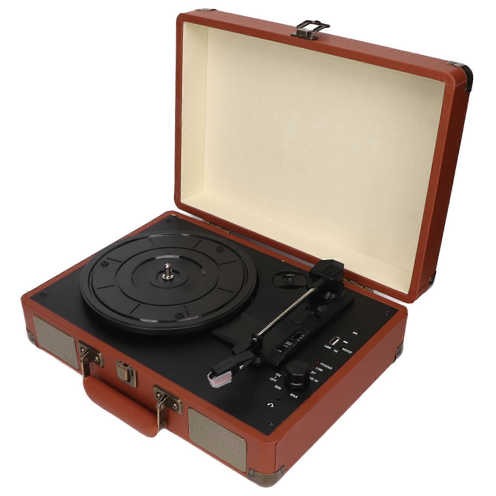 Retro Portable Vinyl Bluetooth Record Player 3-Speed AU Plug