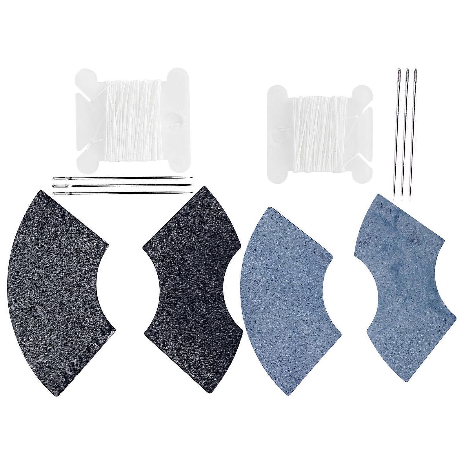 2 Sets Page Corner Bookmarks DIY Sewing Crafts, 5.5x5 cm Leather