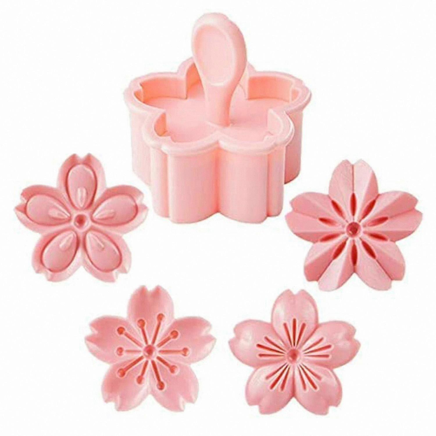 Floral Biscuit Mold Set with 4 Press Tools for Creative Cookie Shapes